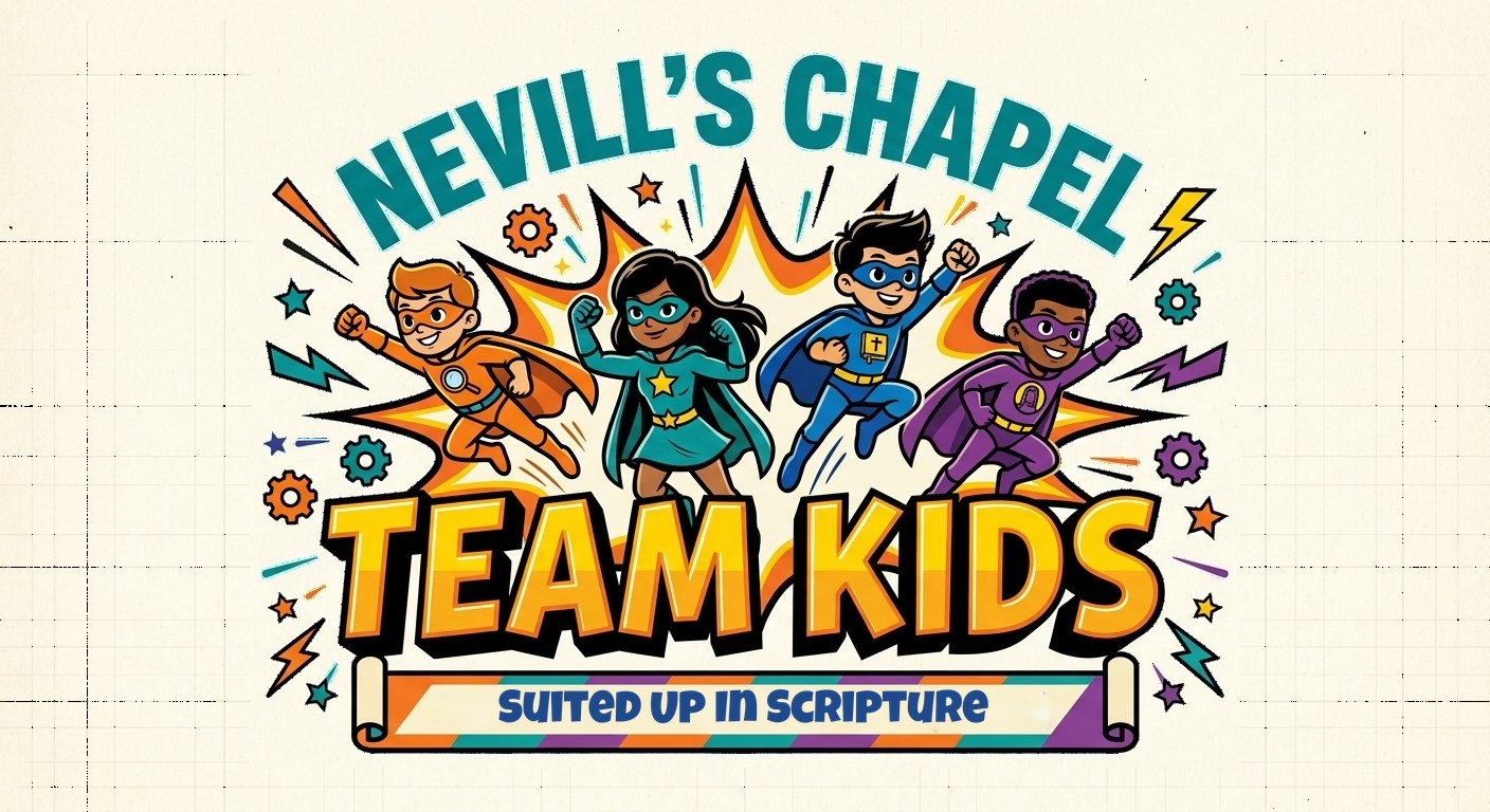 TEAM Kids: Suited Up in Scripture &mdash; four cartoon superhero kids bursting out of a comic-book explosion